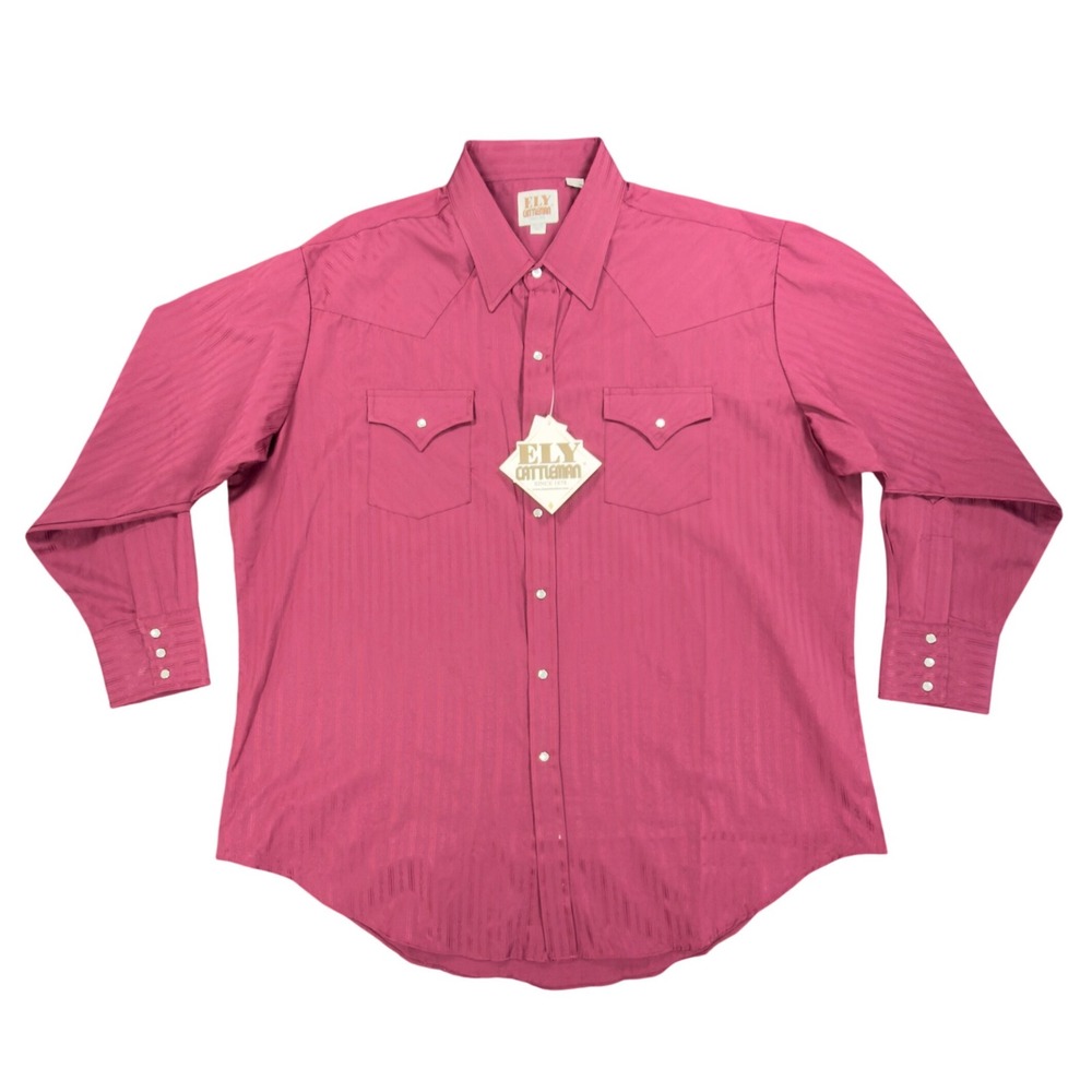 ELY CATTLEMAN Modern Western Shirt Mens XXL Burgundy Pearl Snap NWT